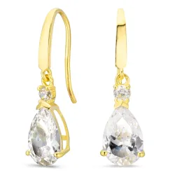 tropfenförmiger Ohrringe in 9 Karat Gold mit Zirkon - Gold Collection