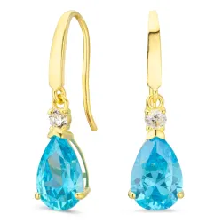 tropfenförmiger Ohrringe in 9 Karat Gold mit Topas und Zirkon - Gold Collection