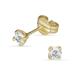 3,5 mm Ohrstecker in 9 Karat Gold mit Zirkon - Gold Collection