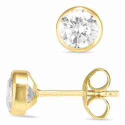 5 mm runden Ohrstecker in 9 Karat Gold mit Zirkon - Gold Collection