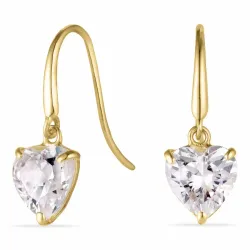 Herz Ohrringe in 9 Karat Gold mit Zirkon - Gold Collection