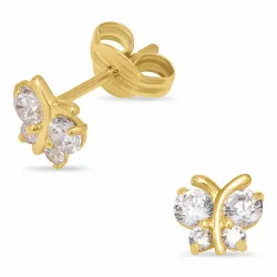Schmetterlinge Ohrringe in 9 Karat Gold mit Zirkon - Gold Collection