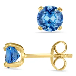 runden Ohrstecker in 9 Karat Gold mit Zirkon - Gold Collection