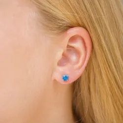 runden Ohrstecker in 9 Karat Gold mit Zirkon - Gold Collection