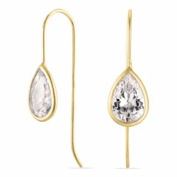Tropfen Ohrringe in 9 Karat Gold mit Zirkon - Gold Collection