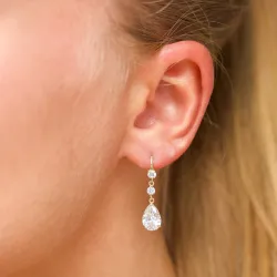 Tropfen Ohrringe in 9 Karat Gold mit Zirkon - Gold Collection