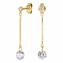 lange ketten ohrringe in 8 Karat Gold mit Zirkon - Gold Collection