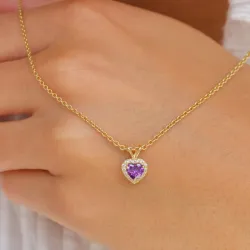 Herz Amethyst Anhänger aus 9 Karat Gold - Gold Collection