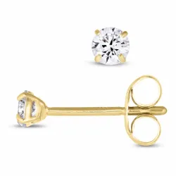 3 mm Ohrstecker in 9 Karat Gold mit Zirkon - Gold Collection