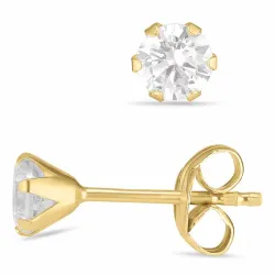 4 mm Ohrstecker in 9 Karat Gold mit Zirkon - Gold Collection