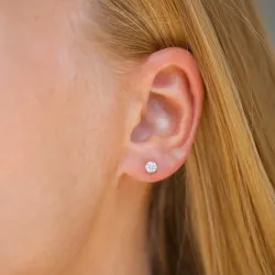 1/2 Paar 4 mm Ohrstecker in 9 Karat Gold mit Zirkon - Gold Collection