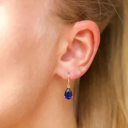 Tropfen blauem Ohrringe in 9 Karat Gold mit synthetische Saphir - Gold Collection