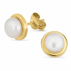 8 mm Perleohrringe in 9 Karat Gold mit  - Gold Collection