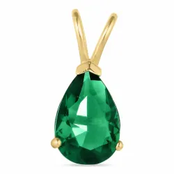 Tropfen grünem Anhänger aus 9 Karat Gold - Gold Collection