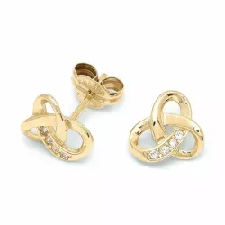 echten Gold Ohrstecker in 9 Karat Gold mit Zirkon - Gold Collection