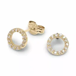 runden Zirkon Ohrstecker in 9 Karat Gold mit Zirkon - Gold Collection