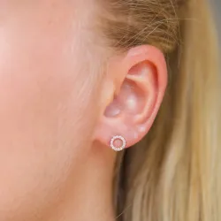 runden Zirkon Ohrstecker in 9 Karat Gold mit Zirkon - Gold Collection