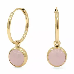 12,5 mm Kreole in 9 Karat Gold mit synthetischer Quarz - Gold Collection