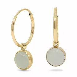 13 mm Kreole in 9 Karat Gold mit synthetischer Quarz - Gold Collection