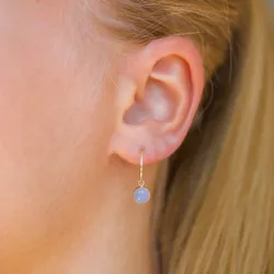 12,5 mm blauem Kreole in 9 Karat Gold mit synthetisches Calcedon - Gold Collection