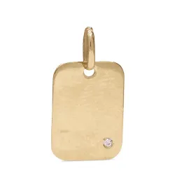 viereckigem Anhänger in 9 karat Gold 0,005 ct