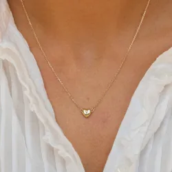 simpel Herz Anhänger mit Halskette aus 9 Karat Gold - Gold Collection