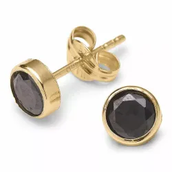 runden Ohrstecker in 9 Karat Gold mit Zirkon - Gold Collection