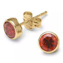 runden Ohrstecker in 9 Karat Gold mit Zirkon - Gold Collection