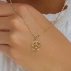 12 mm Lebensbaum Anhänger aus 9 Karat Gold - Gold Collection