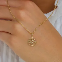11 mm Lebensbaum Anhänger aus 9 Karat Gold - Gold Collection