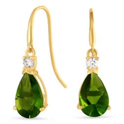 Tropfen Ohrringe in 9 Karat Gold mit Zirkon und Zirkon - Gold Collection