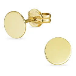 6 mm runden Ohrringe in 9 Karat Gold - Gold Collection