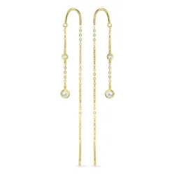 ketten ohrringe in 9 Karat Gold mit Zirkon - Gold Collection