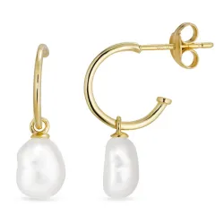 Perle Halbkreolen in 9 Karat Gold - Gold Collection