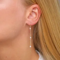 lange Perle ketten ohrringe in 9 Karat Gold