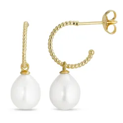 Perle Halbkreolen in 9 Karat Gold - Gold Collection