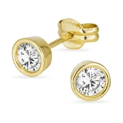 5 mm Ohrstecker in 9 Karat Gold mit Zirkon - Gold Collection