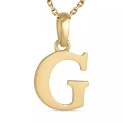 buchstab g Halskette aus vergoldetem Sterlingsilber und Anhänger aus 9 Karat Gold - My Letter