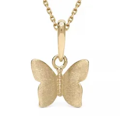 Schmetterling Halskette aus vergoldetem Sterlingsilber und Anhänger aus 9 Karat Gold - Gold Collection