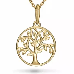 Lebensbaum Halskette aus vergoldetem Sterlingsilber und Anhänger aus 9 Karat Gold - Gold Collection