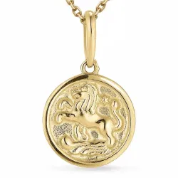 sternzeich löwe Halskette aus vergoldetem Sterlingsilber und Anhänger aus 9 Karat Gold - Gold Collection
