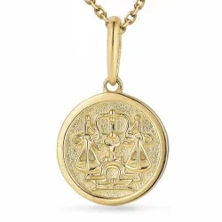 sternzeich waage Halskette aus vergoldetem Sterlingsilber und Anhänger aus 9 Karat Gold - Gold Collection