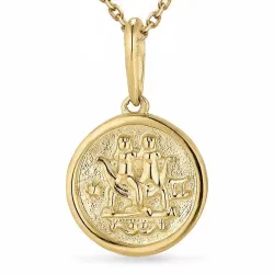 sternzeich zwillinge Halskette aus vergoldetem Sterlingsilber und Anhänger aus 9 Karat Gold - Gold Collection
