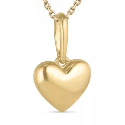 Herz Halskette aus vergoldetem Sterlingsilber und Anhänger aus 9 Karat Gold