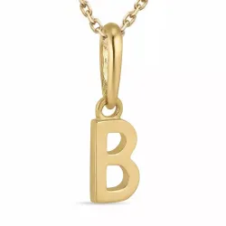 buchstab b Halskette aus vergoldetem Sterlingsilber und Anhänger aus 9 Karat Gold - My Letter