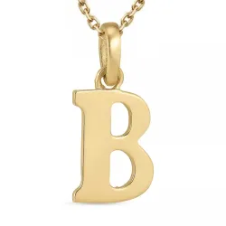 buchstab b Halskette aus vergoldetem Sterlingsilber und Anhänger aus 9 Karat Gold - My Letter