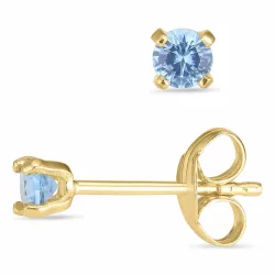 3 mm runden Ohrringe in 14 Karat Gold mit Zirkon - Gold Collection