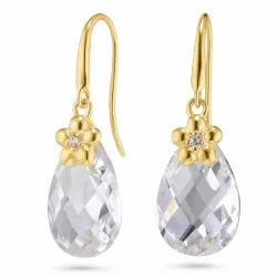 Blumen Ohrringe in 14 Karat Gold mit Zirkon - Gold Collection