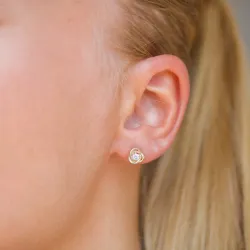 runden Ohrringe in 14 Karat Gold mit Zirkon - Gold Collection