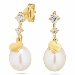 Ohrringe in 14 Karat Gold mit Zirkon - Gold Collection